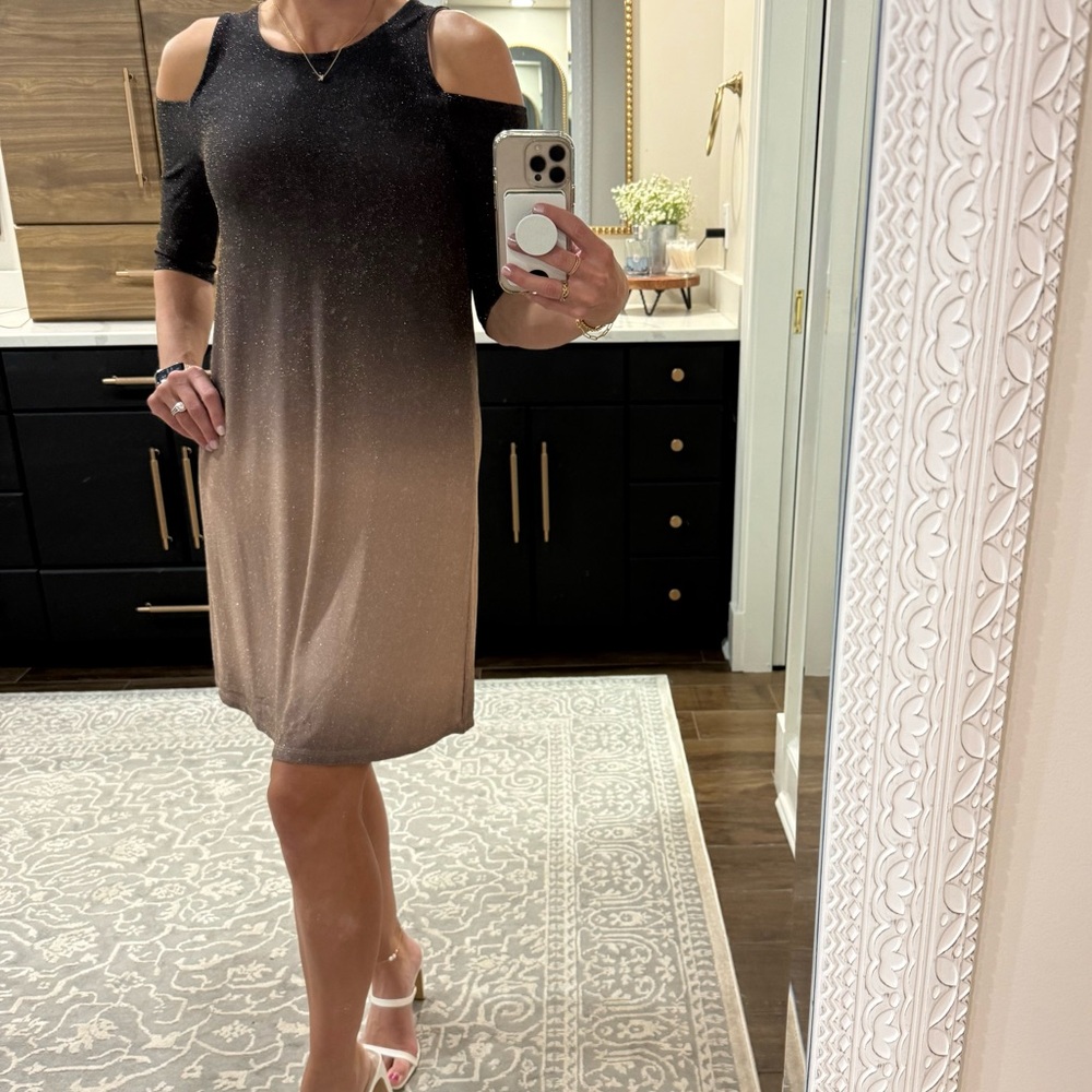 VENUS Shimmering Brown and Gold Dress